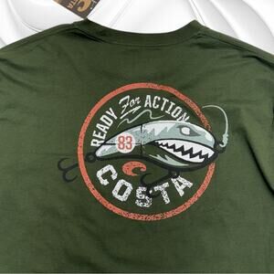 COSTA Men’s XXL Green Long Sleeve T-shirt FISHING LURE